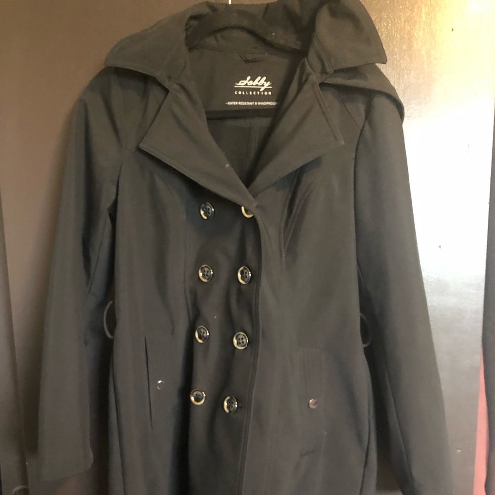 Black button up trench coat